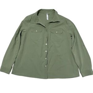 Green Button-Up Shirt